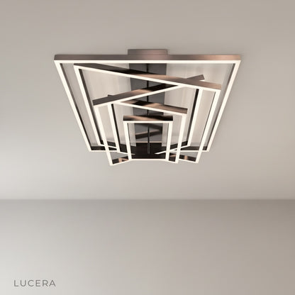 studio shot of Amaryllis ceiling light with frosted acrylic diffuser and clean minimalist design on white background