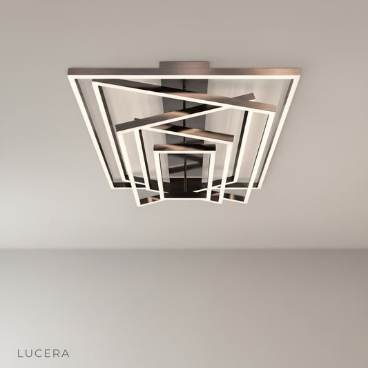 studio shot of Amaryllis ceiling light with frosted acrylic diffuser and clean minimalist design on white background