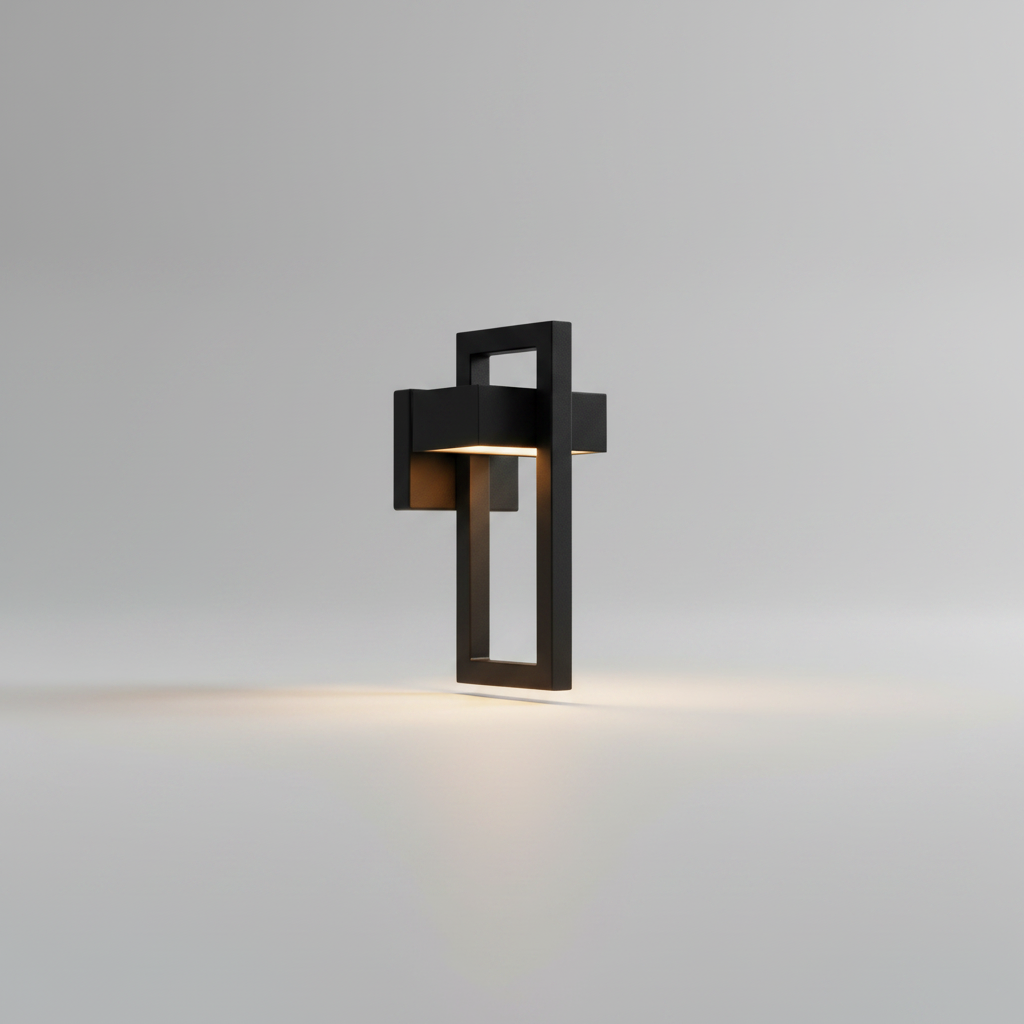 Knox black aluminum outdoor wall lantern studio front view