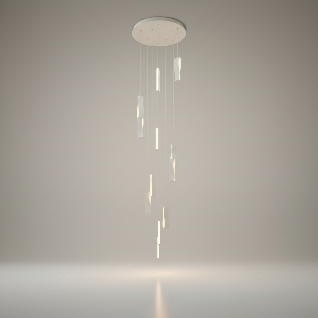Reef Waveform Modern Staircase Chandelier - Chandeliers | Lucera Lighting