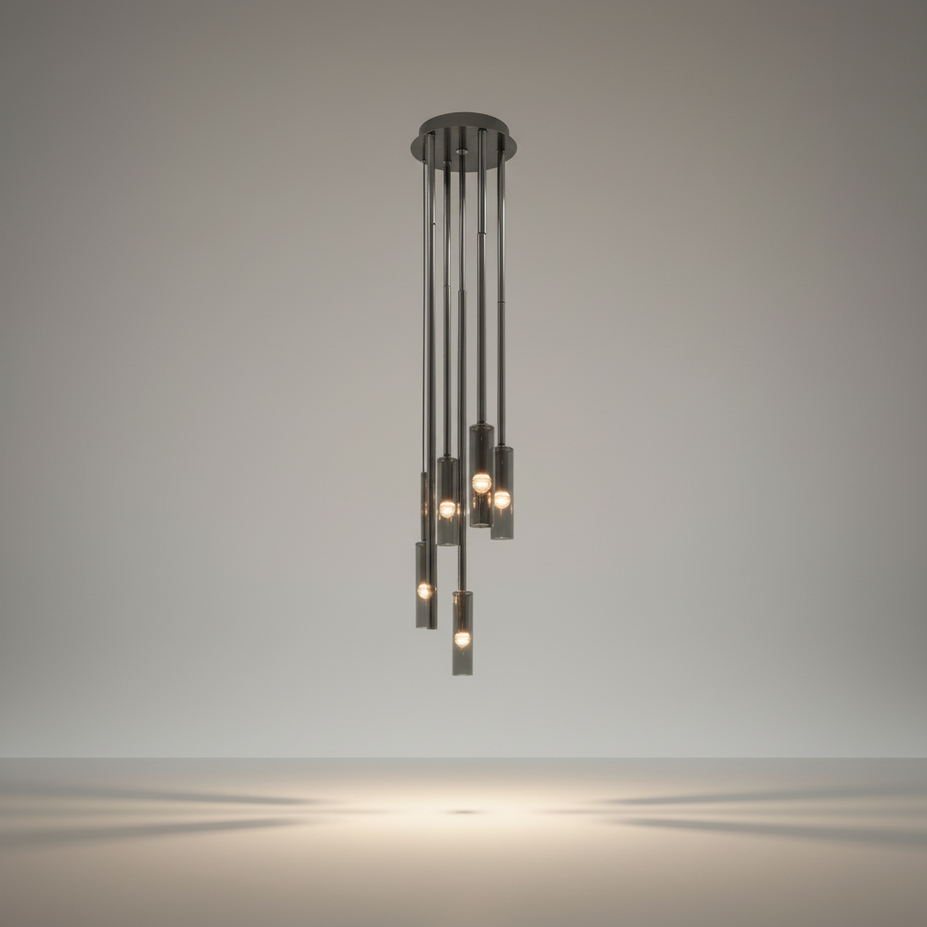 Rift Smoky Gray Crystal Pendant Chandelier 10 Lights - Pendant Lights | Lucera Lighting