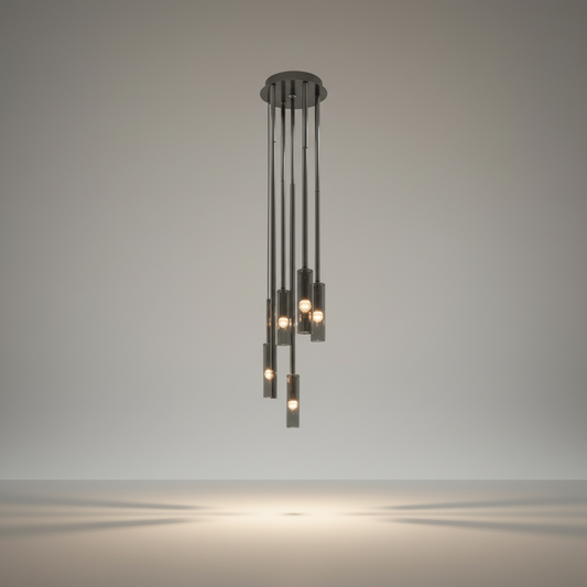 Rift Smoky Gray Crystal Pendant Chandelier 10 Lights - Pendant Lights | Lucera Lighting