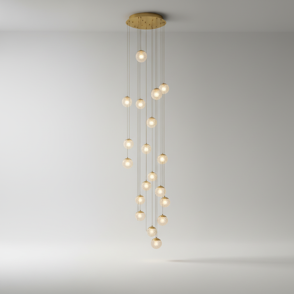 Holt Large Luxury Gold Pendant Chandelier for Staircase - Chandeliers | Lucera Lighting