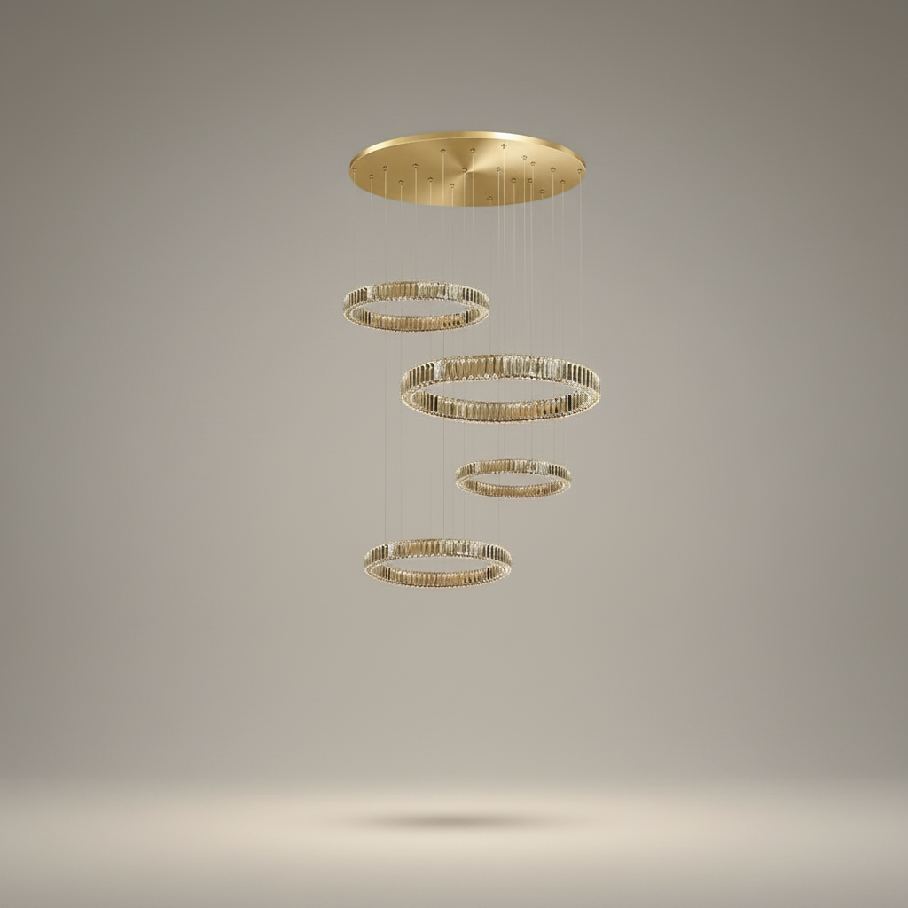 Loch Cascading Crystal Rings Pendant Chandelier - Chandeliers | Lucera Lighting