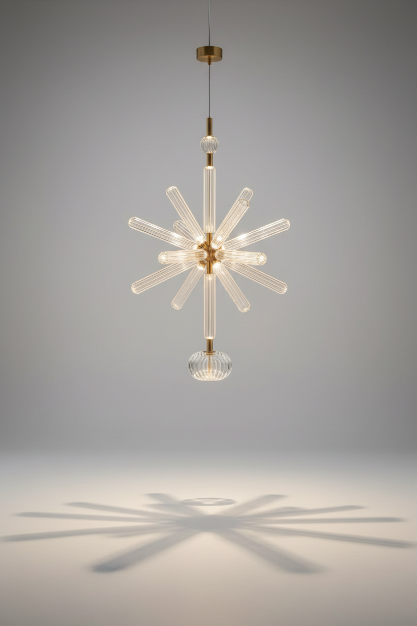 Zeal Glass Chandelier for Staircase - Chandeliers | Lucera Lighting