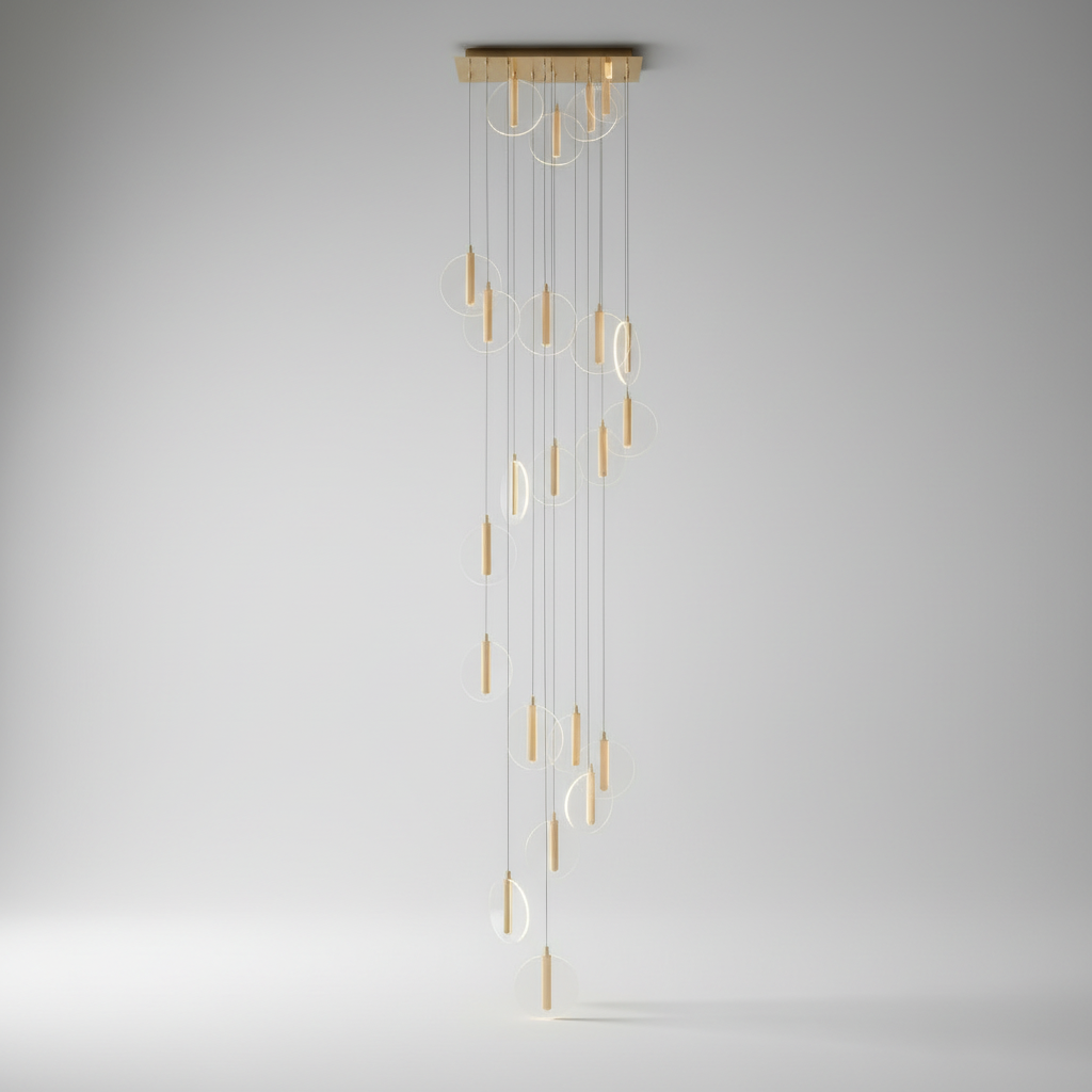 Dell Elegant Gold Circles Magic Chandelier - Chandeliers | Lucera Lighting