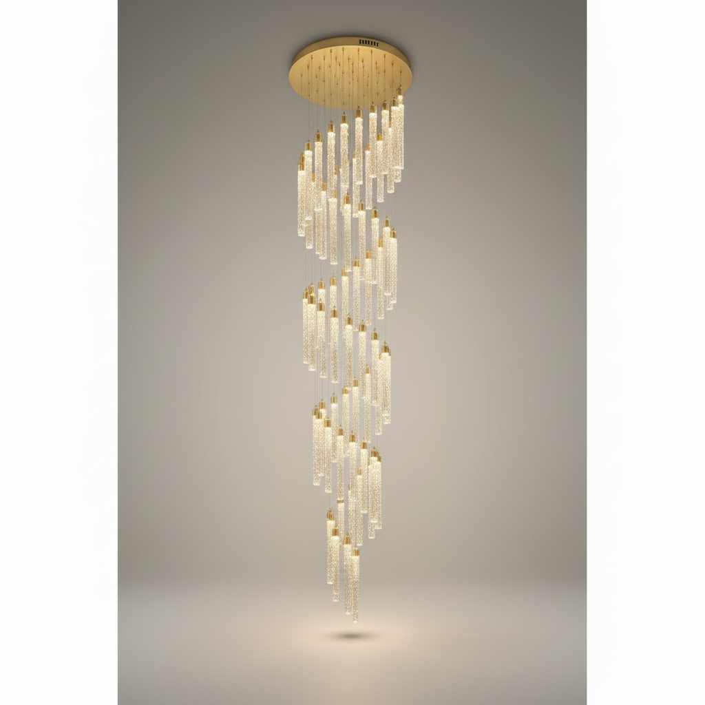 Chase Gold Crystal Pendant Light - Chandeliers | Lucera Lighting
