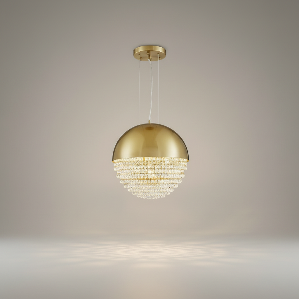 Wick Gold Crystal Ball Chandelier - Chandeliers | Lucera Lighting
