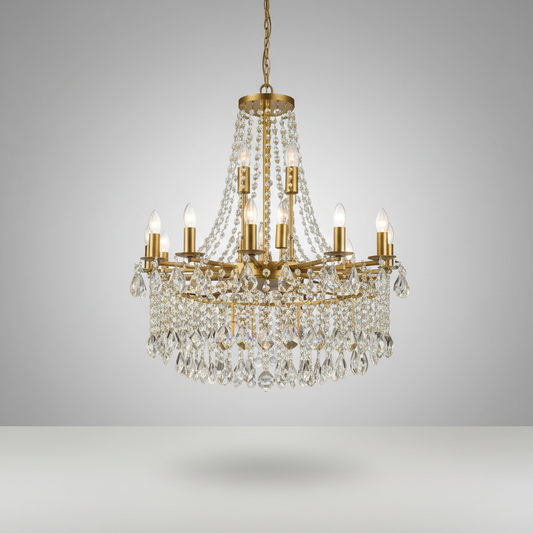 Beck Classical Large Crystal Candle Ceiling Chandelier - Chandeliers | Lucera Lighting