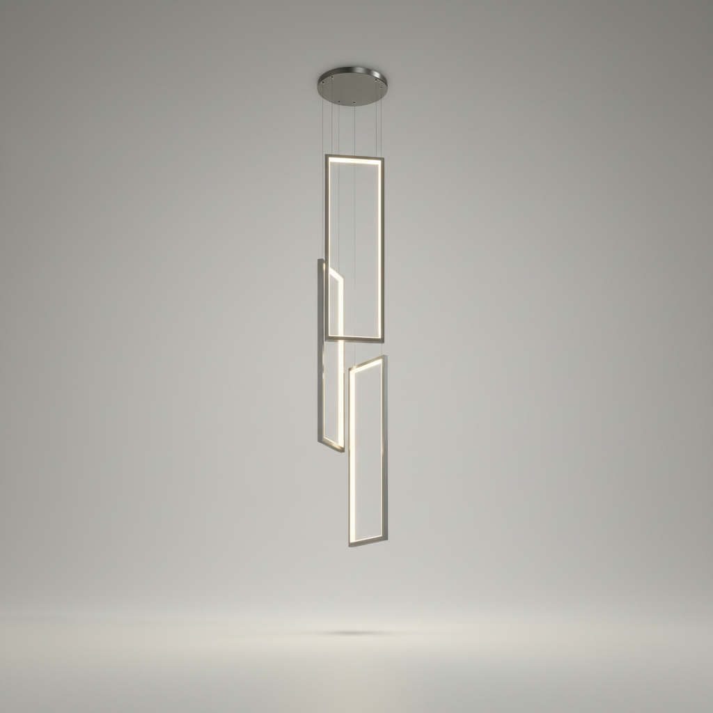 Sage Rectangle Hanging LED Chandelier - Pendant Lights | Lucera Lighting