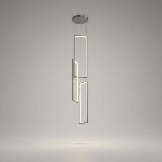Sage Rectangle Hanging LED Chandelier - Pendant Lights | Lucera Lighting