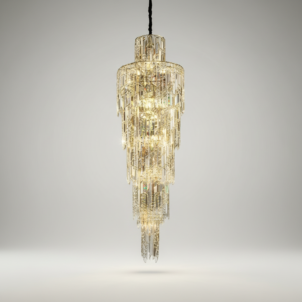 Cedar Spiral Crystal Pendant Chandelier - Chandeliers | Lucera Lighting