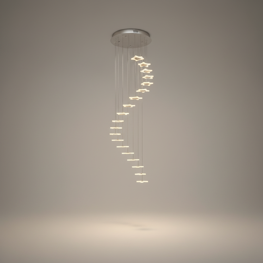 Rowan Star-Shaped Spiral Pendant Chandelier - Chandeliers | Lucera Lighting