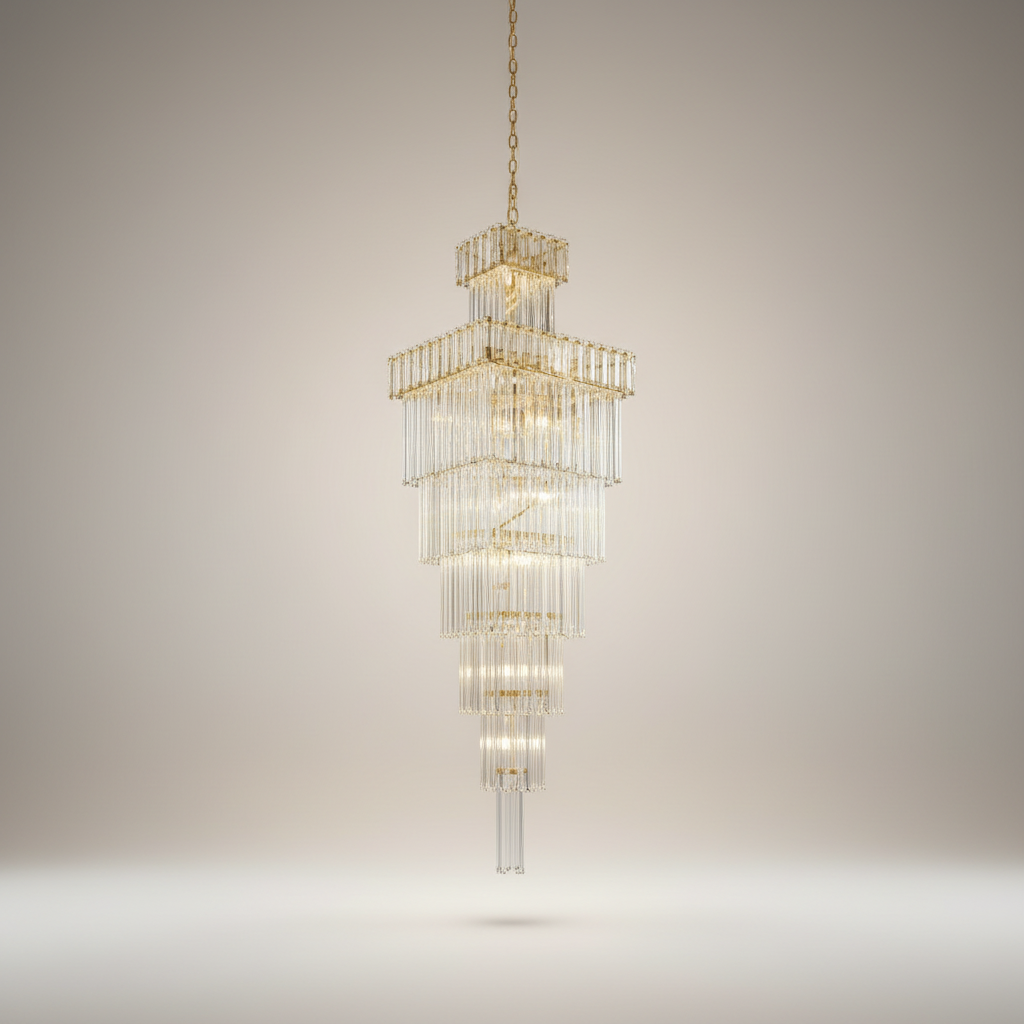 Sorrel Villa Crystal Staircase Chandelier - Chandeliers | Lucera Lighting
