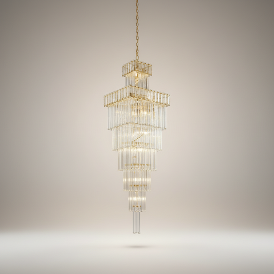 Sorrel Villa Crystal Staircase Chandelier - Chandeliers | Lucera Lighting