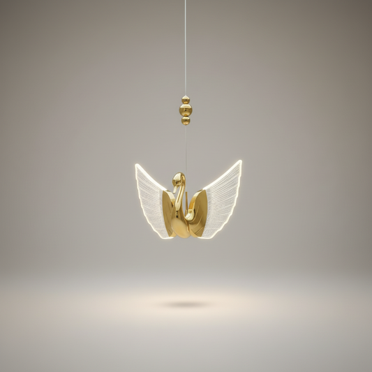 Swan Design Gold Chandelier by Lucera - Chandeliers | Lucera Lighting