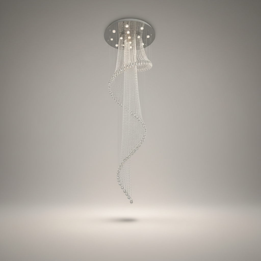 Hazel Spiral Crystal LED Chandelier - Chandeliers | Lucera Lighting