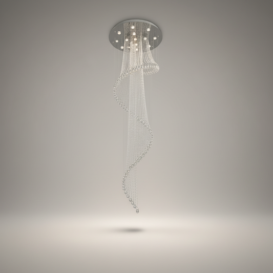 Hazel Spiral Crystal LED Chandelier - Chandeliers | Lucera Lighting