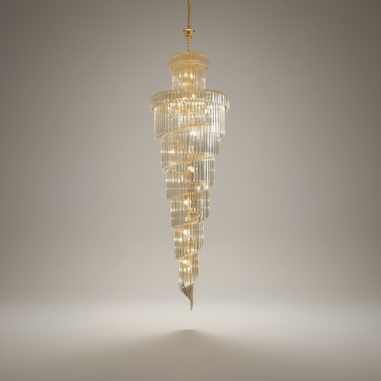 Elderflower Crystal Staircase Chandelier - Chandeliers | Lucera Lighting