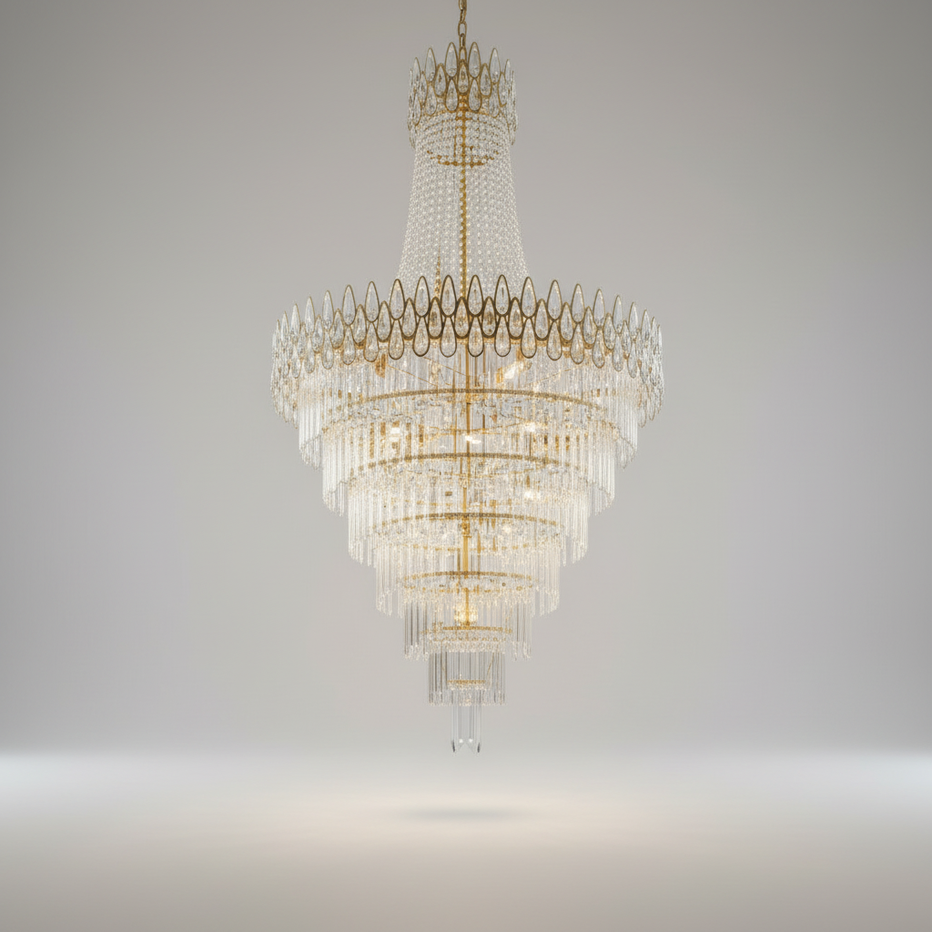 Lupin Gold Crystal Chandelier - Chandeliers | Lucera Lighting