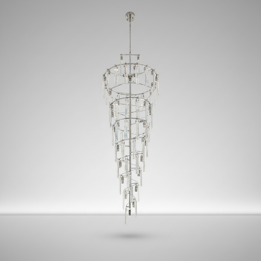 Primrose Crystal Cascade Long Chandelier - Chandeliers | Lucera Lighting
