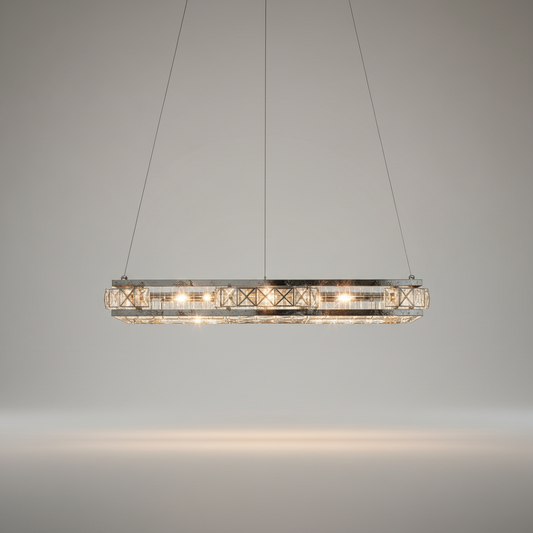 Bluebell Cascade Crystal Rings LED Chandelier - Pendant Lights | Lucera Lighting