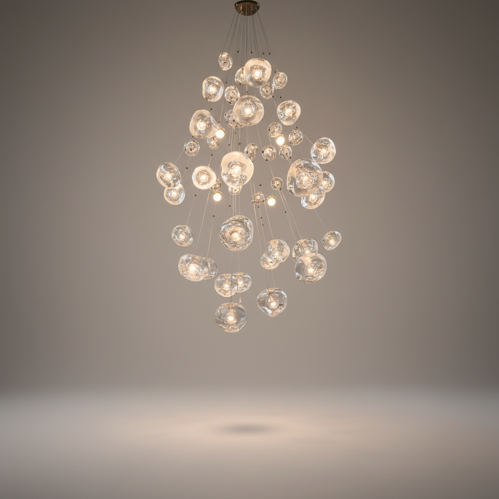 Toadflax Crystal Raindrop Staircase Chandelier - Chandeliers | Lucera Lighting