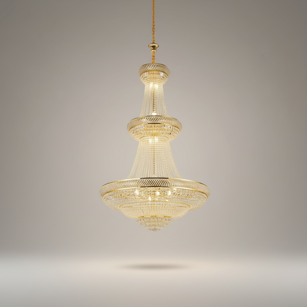 Opal Three-tier Gold Crystal Chandelier - Chandeliers | Lucera Lighting