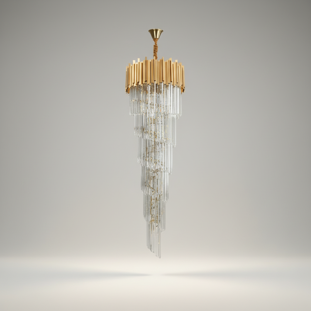 Garnet Grand Gold Crystal Chandelier - Chandeliers | Lucera Lighting