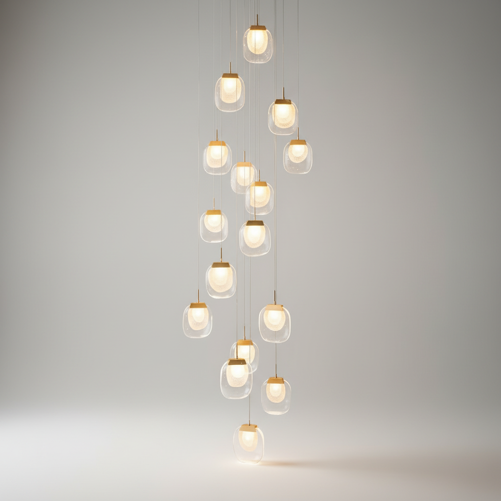 Obsidian Staircase Crystal Chandelier - Pendant Lights | Lucera Lighting