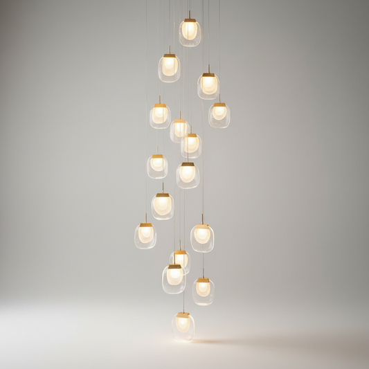 Obsidian Staircase Crystal Chandelier - Pendant Lights | Lucera Lighting