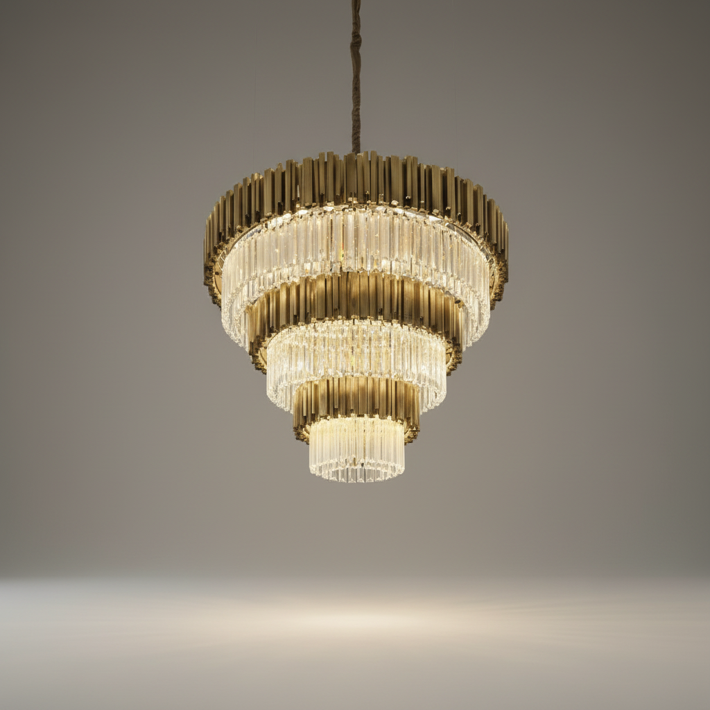 Granite Empire Gold Crystal Chandelier - Chandeliers | Lucera Lighting