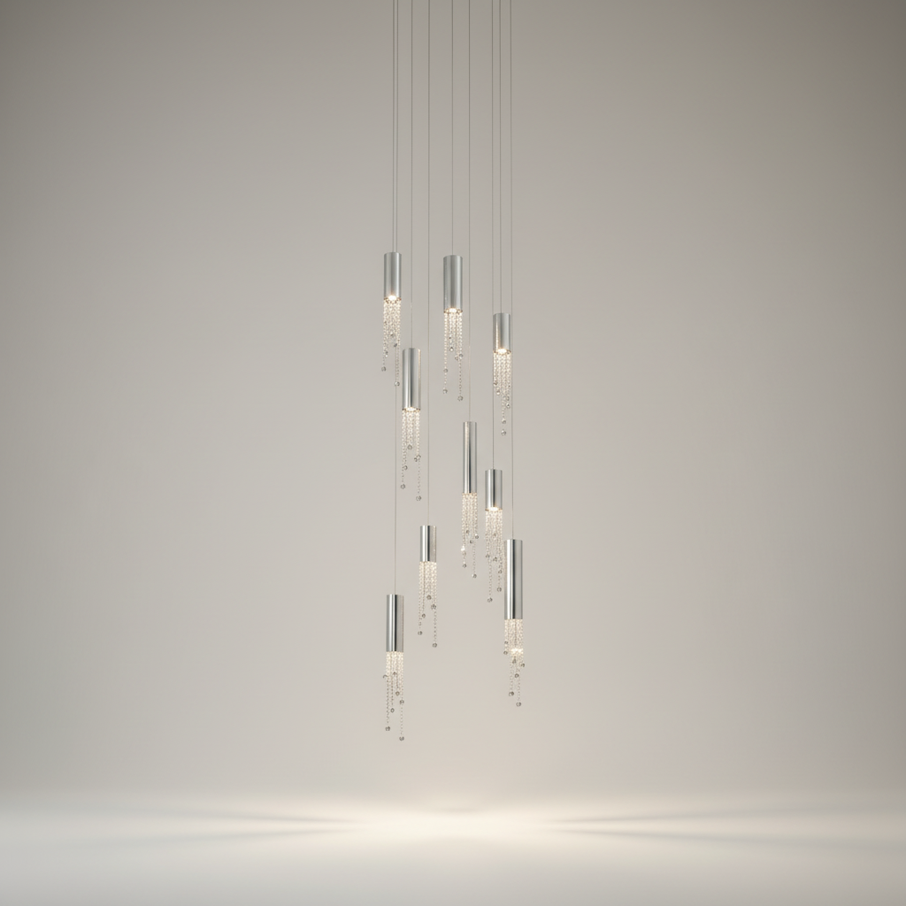 Basalt Hanging Crystal Light Fixture - Chandeliers | Lucera Lighting