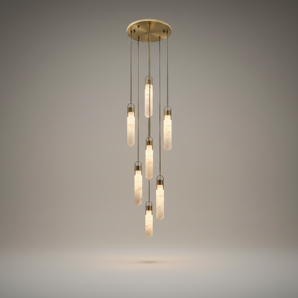 Gneiss Noctis Alabaster Staircase Pendant Chandelier - Pendant Lights | Lucera Lighting