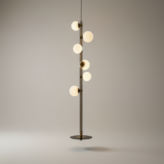 Amethyst Mid Century Twisted Floor Lamp with Globe Shades - Chandeliers | Lucera Lighting