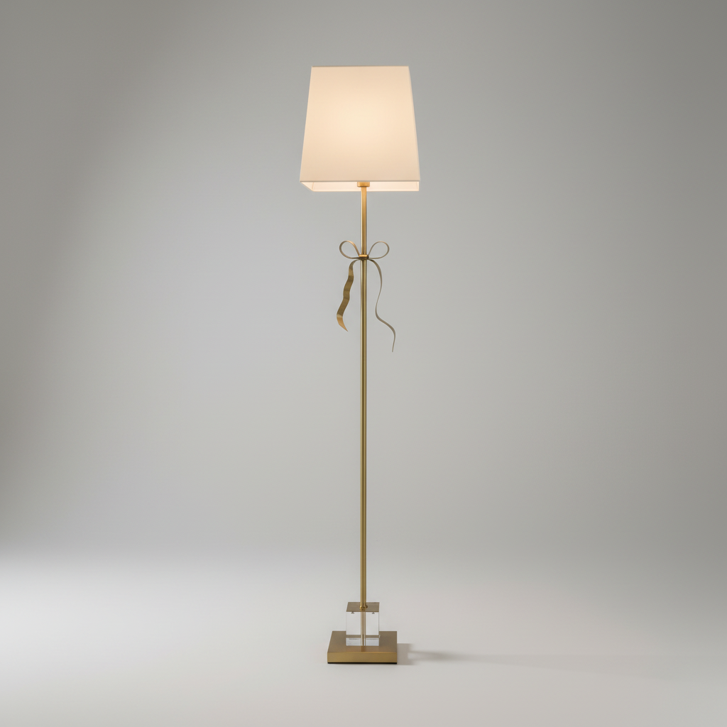 Zircon Retro LED Copper Floor Light with Bow - Lamps | Lucera Lighting