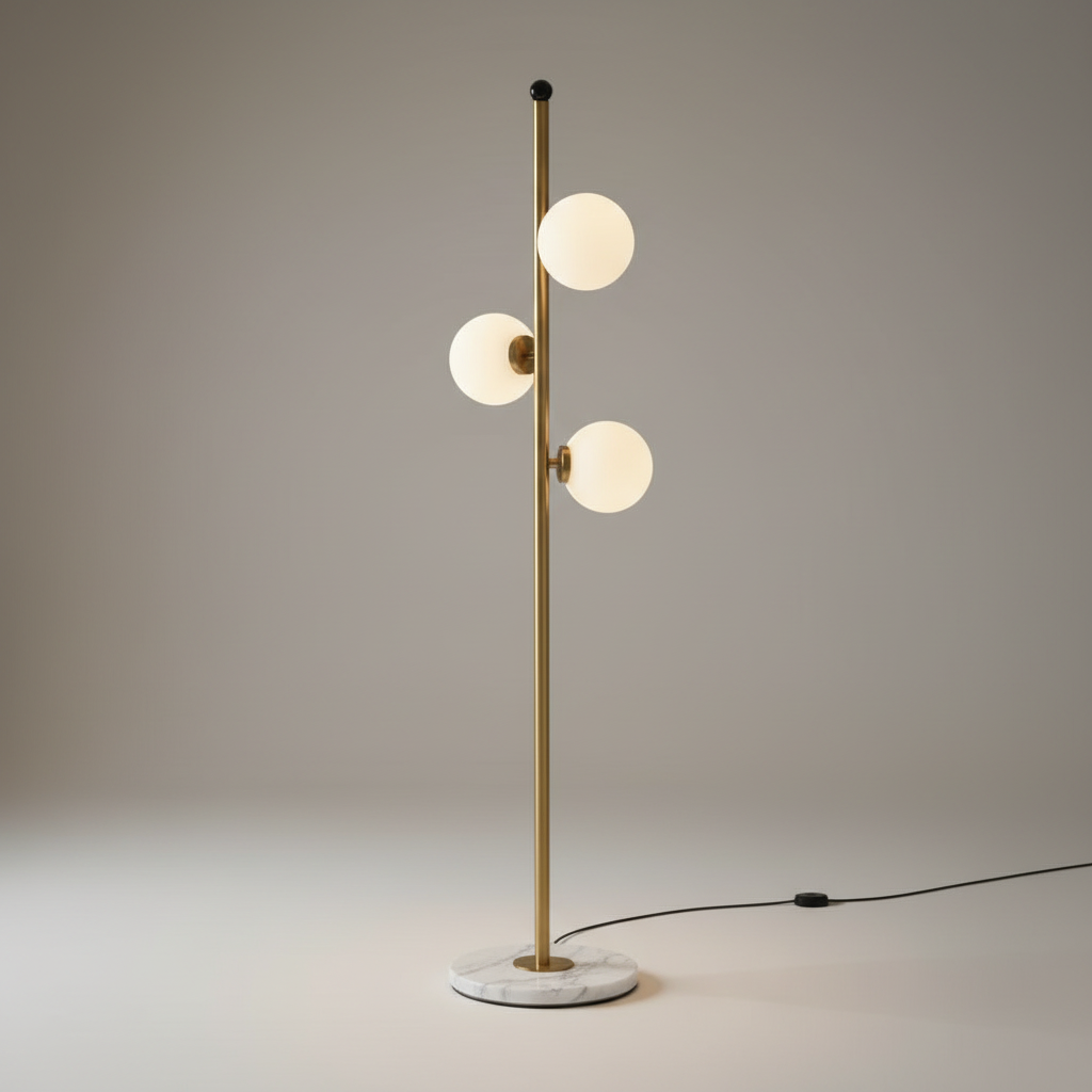 Morganite Spiral Floor Lamp with Glass Balls - Lamps | Lucera Lighting
