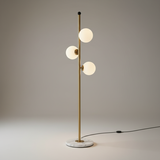 Morganite Spiral Floor Lamp with Glass Balls - Lamps | Lucera Lighting