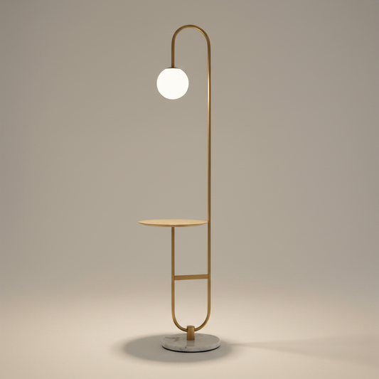 Chrysoprase Art Deco Modern LED Floor Lamp with Table - Lamps | Lucera Lighting