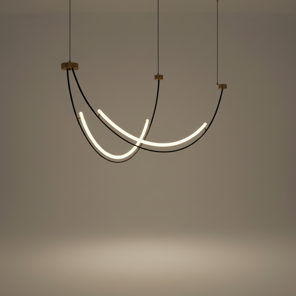 Sienna Ondara Curved LED Wave Chandelier - Pendant Lights | Lucera Lighting