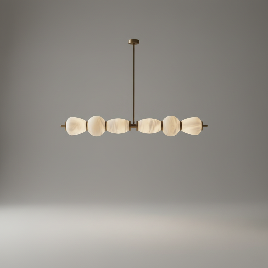 Ochre Modern Marble Linear Chandelier - Pendant Lights | Lucera Lighting
