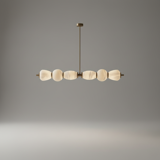 Ochre Modern Marble Linear Chandelier - Pendant Lights | Lucera Lighting