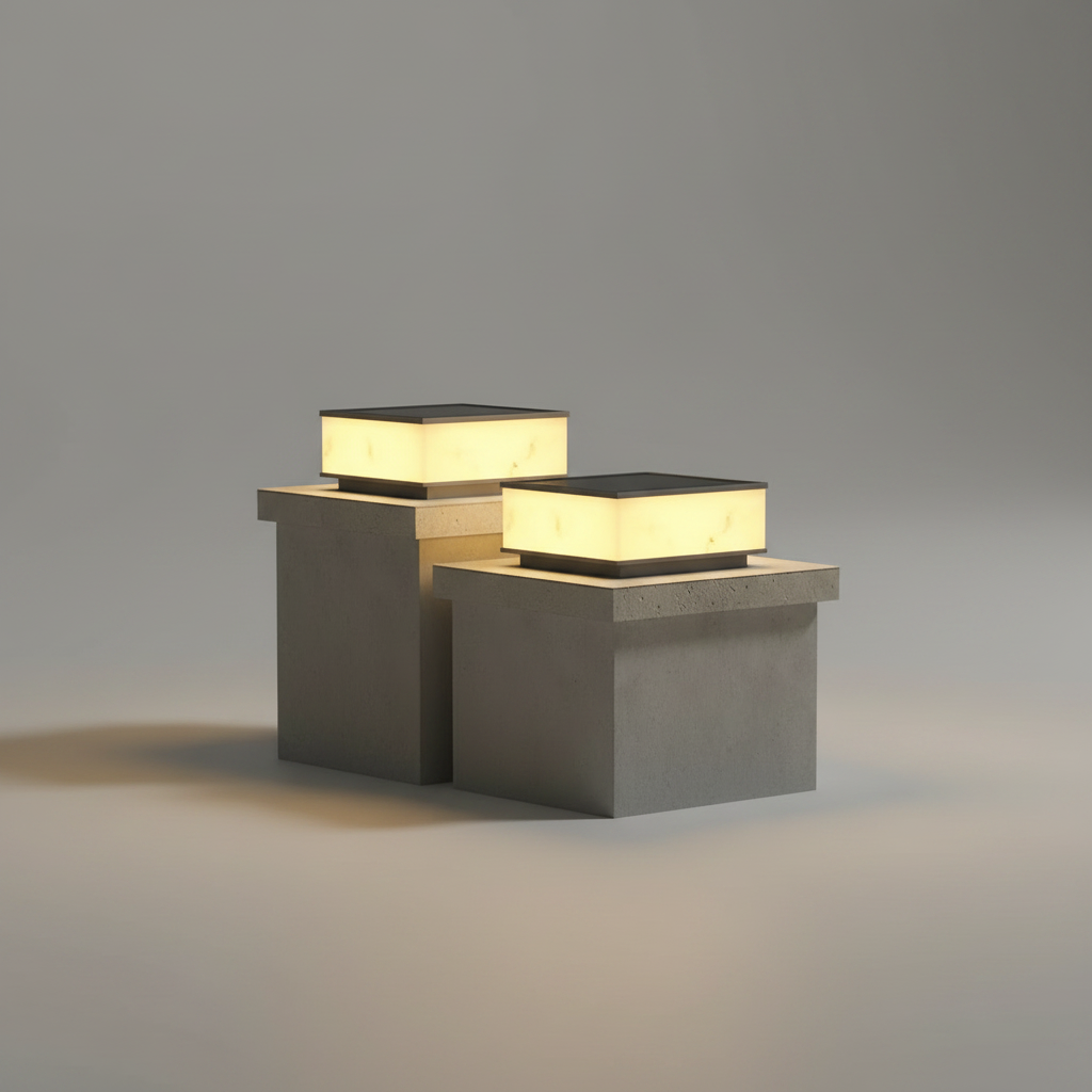 Cygnus Ridge Solar Pillar Light - Exterior wall | Lucera Lighting