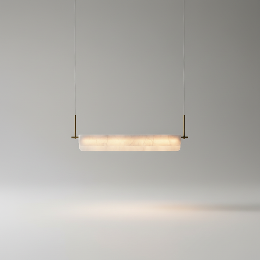 Viridian Marble & Brass Linear Pendant Light - Pendant Lights | Lucera Lighting