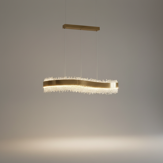 Cerulean Wave Crystal Rectangle Chandelier - Pendant Lights | Lucera Lighting