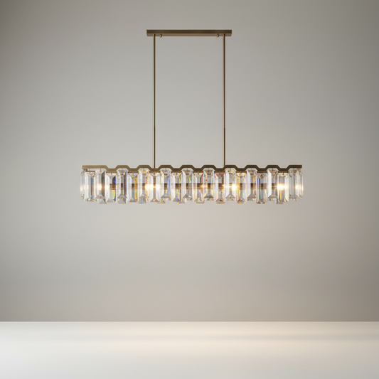 Amaranth Colorful Crystal Linear Chandelier - Chandeliers | Lucera Lighting