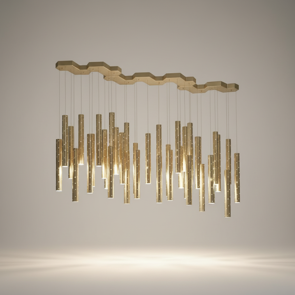 Carmine Magic Star Shining Tubes Pendant Chandelier - Chandeliers | Lucera Lighting