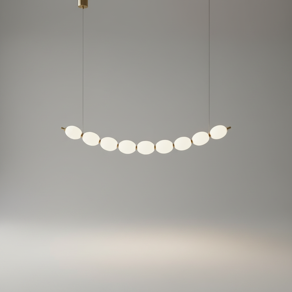 Chrome String of Pearls LED Pendant Chandelier - Pendant Lights | Lucera Lighting