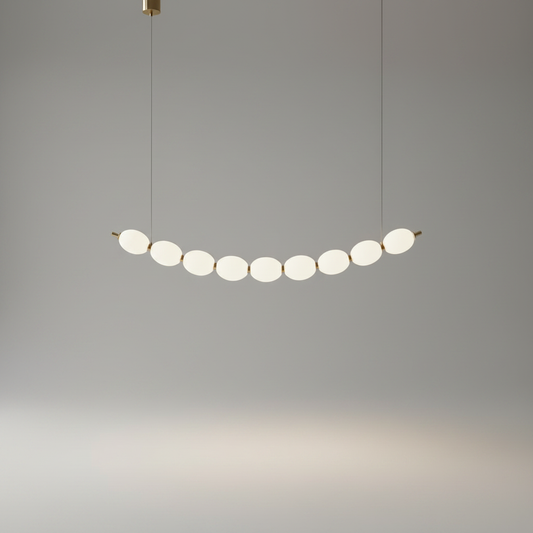 Chrome String of Pearls LED Pendant Chandelier - Pendant Lights | Lucera Lighting