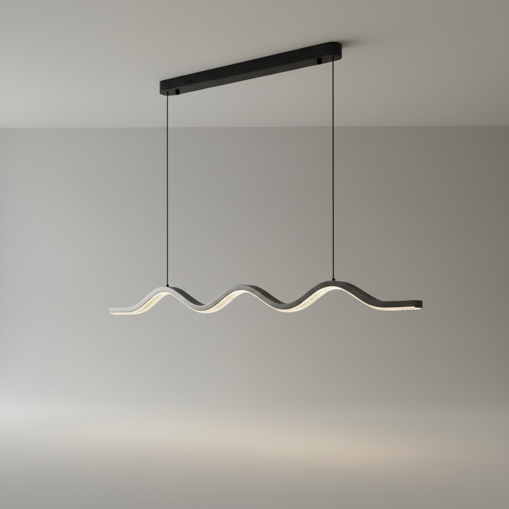 Cordovan Wave Pearl Black Pendant Chandelier - Pendant Lights | Lucera Lighting